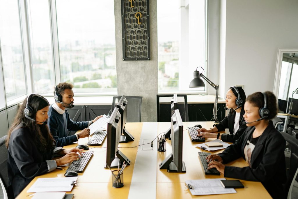 Photo of Busy Working Call Center Agents